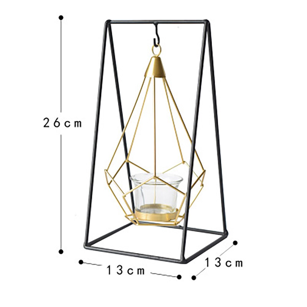 Noordse ijzeren kunst kandelaar knutselen kandelaars glazen kaarsenhouders bougie standaard huisdecoratie romantische hangende glimmende rekwisieten: Schommel