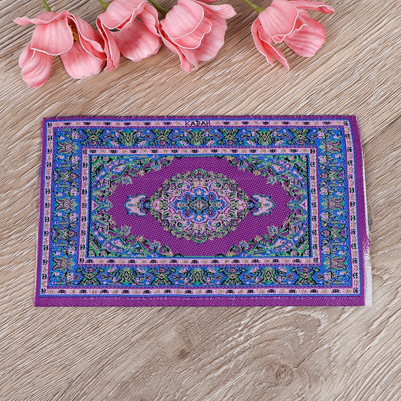 Woven Turkish Rug Dollhouse Mini Carpet Mat 1:12 Dollhouse Miniature furniture component Simulation mini model ground decoration: VIOLA