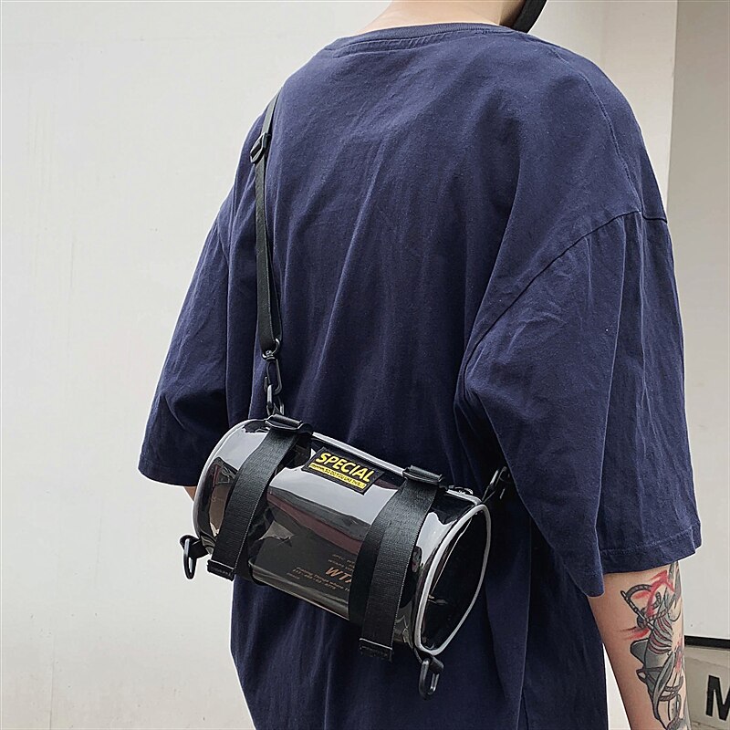 Japanese Student Small Shoulder Bag 's Messenger Bag Ins Tide Leisure Mobile Phone Bag Barrel Bag PCV Transparent Bag