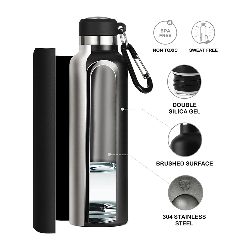 FEIJIAN Termo Botella de agua portátil Taza térmica de acero inoxidable Frasco a prueba de fugas Mini 500 ML/600 ML