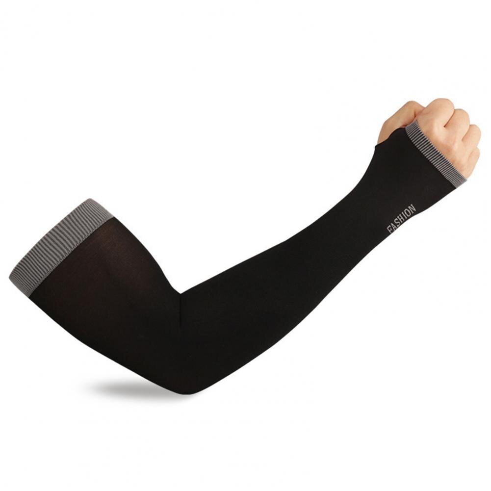1 pair of super soft, fade-resistant spandex unisex arm sleeves, sunscreen, uv-resistant, cooling sleeves for camping: Black