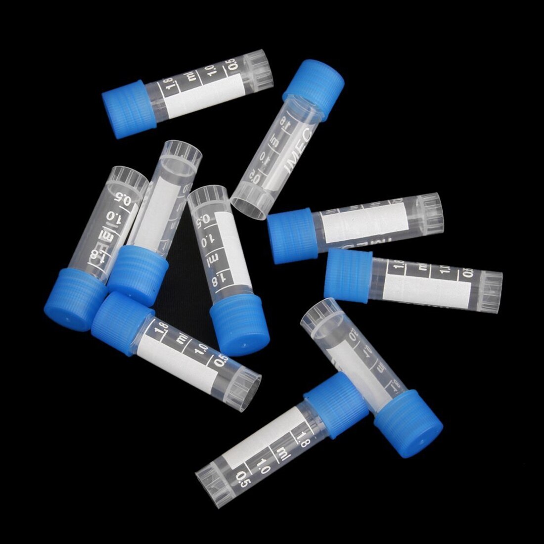 10 pièces 1.8 ml en plastique gradué Cryo tubes échantillon de Tube à essai
