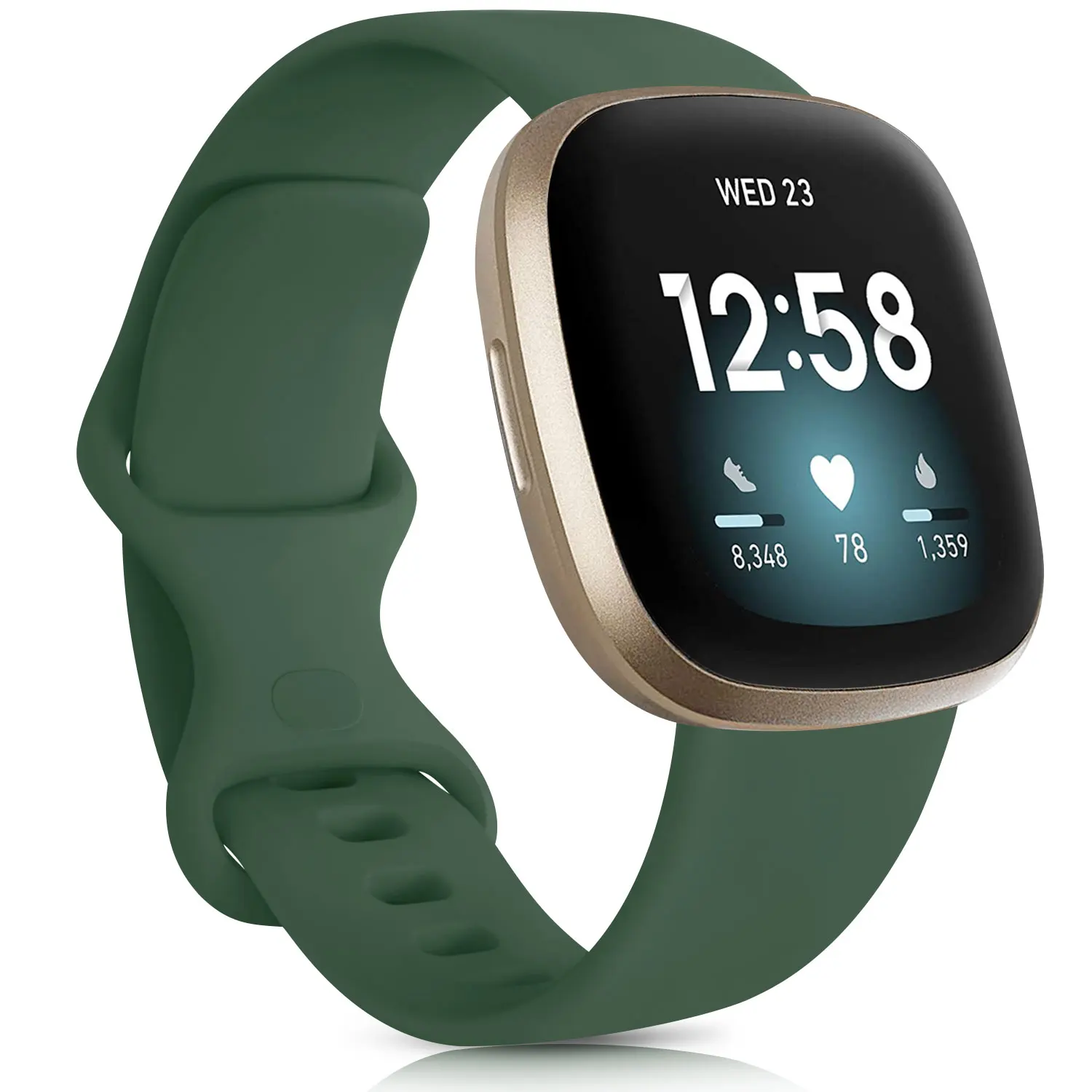 Horloge Band Voor Fitbit Versa 3 Band Siliconen Polsband Vervanging Voor Fitbit Gevoel Armband Correa Accessoires Rose Goud Zilver: green / size L for Versa3