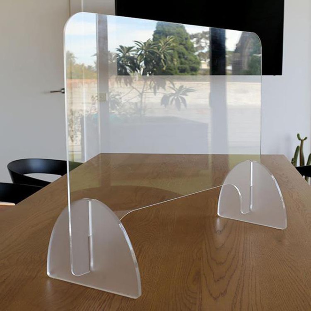 SNEEZE GUARD Acrylic Divider Barrier Office Workspace Desk Shield Transparent Height Protection Screen