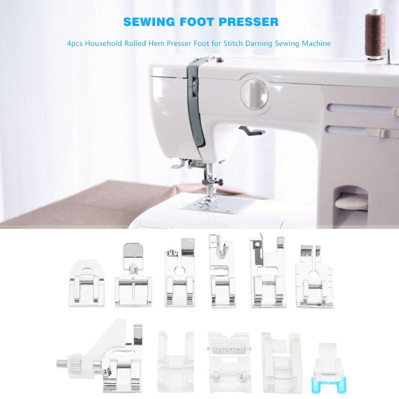 10pcs Sewing Machine Foot Presser Multi-function Stitch Embroidery Accessories Storage-friendly Beginner Sewing Kit 4x3x0.5cm