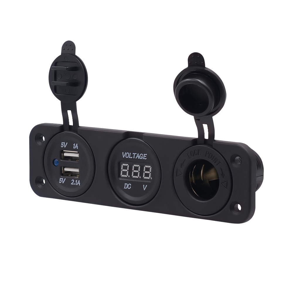 Dual USB Auto Motorrad Zigarettenanzünder Auto Ladegerät LED-digitalanzeige Digital Voltmeter 12 V Elektrische Spannung Meter