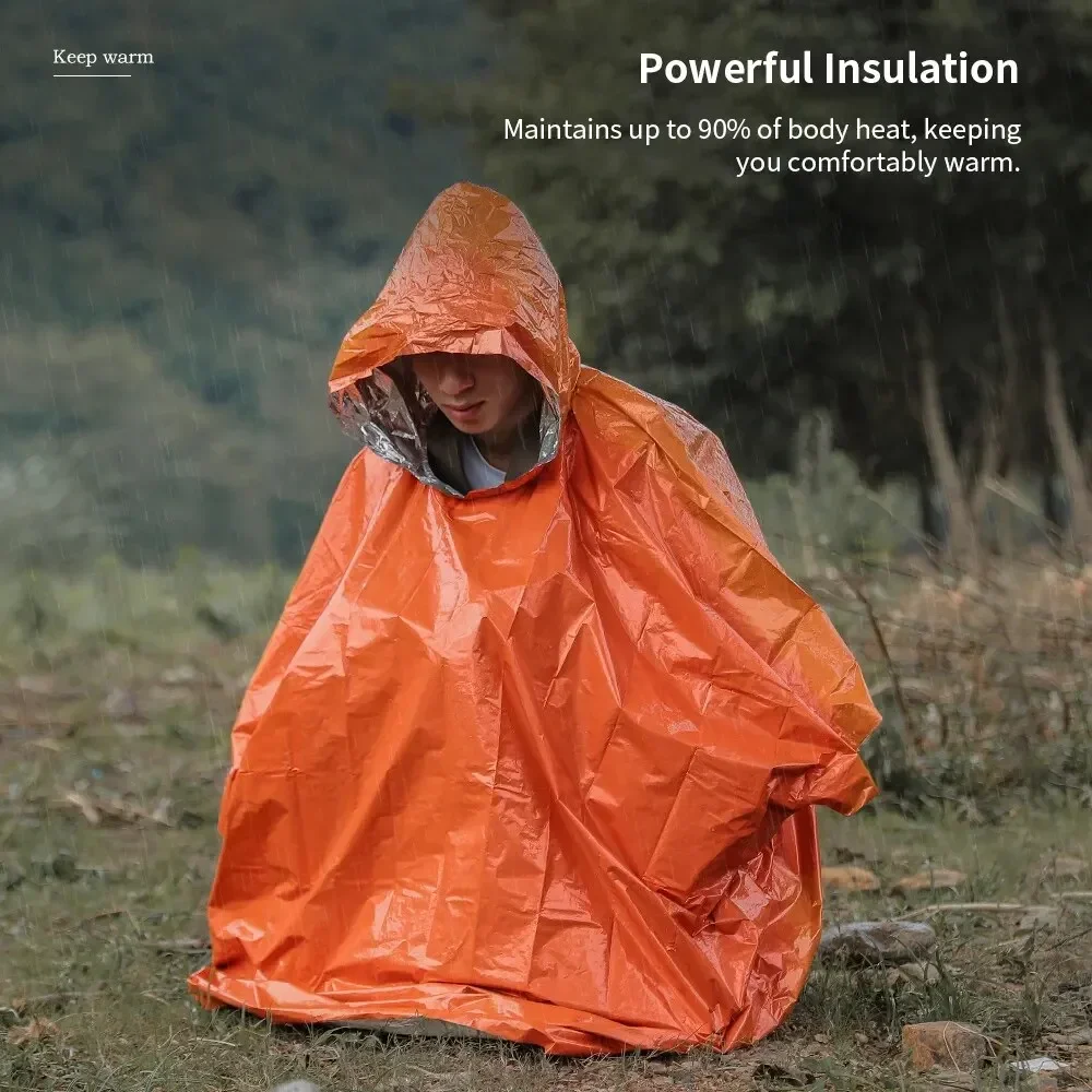 Outdoor multifunctionele regenjas Campingregenjas Waterdicht Survival Emergency Reflecterende kleding Kampeeruitrusting
