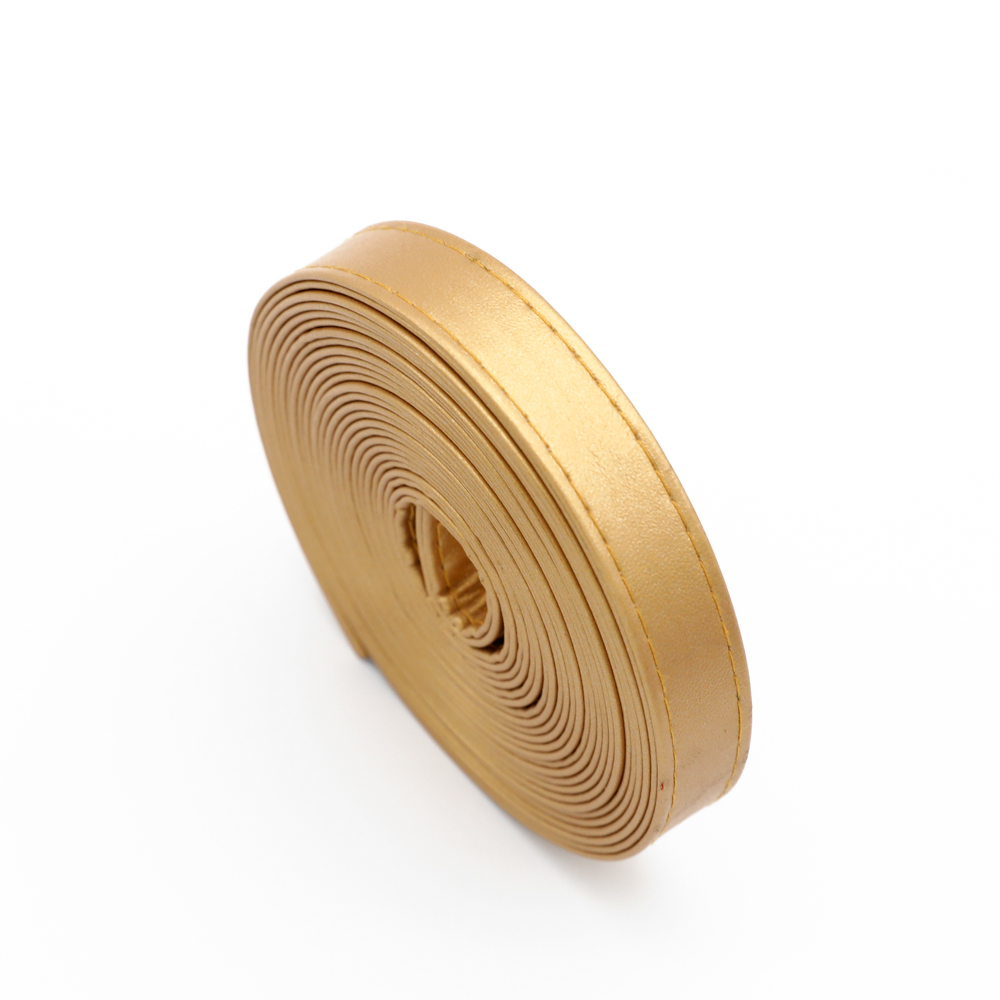 Correa trenzada de piel sintética para mochila, cordón de cuero PU plano, cuerda para bolso, collar, fabricación de pulseras, 15mm, 2 metros: Oro