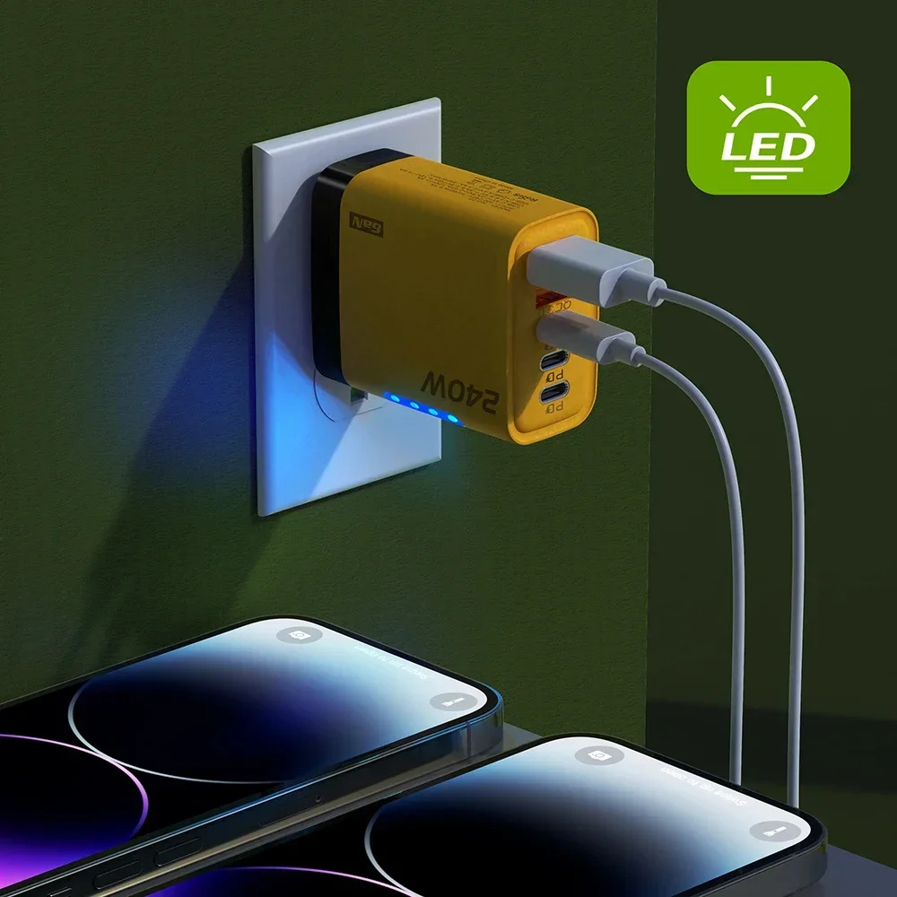 240w pd-oplader usb-c pd-oplader snellader 3.0 gan usb-oplader 5 in 1 snellader voor telefoons voedingsadapter type-c kabel