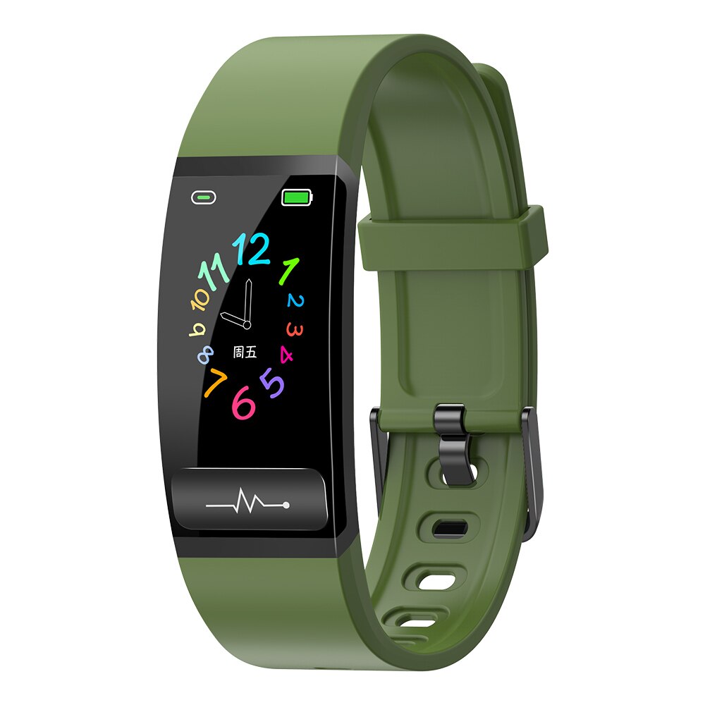 Bracelet intelligent multifonctionnel de tension artérielle et d'oxygène de sang de fréquence cardiaque de rapport d'ecg et d'ai: green