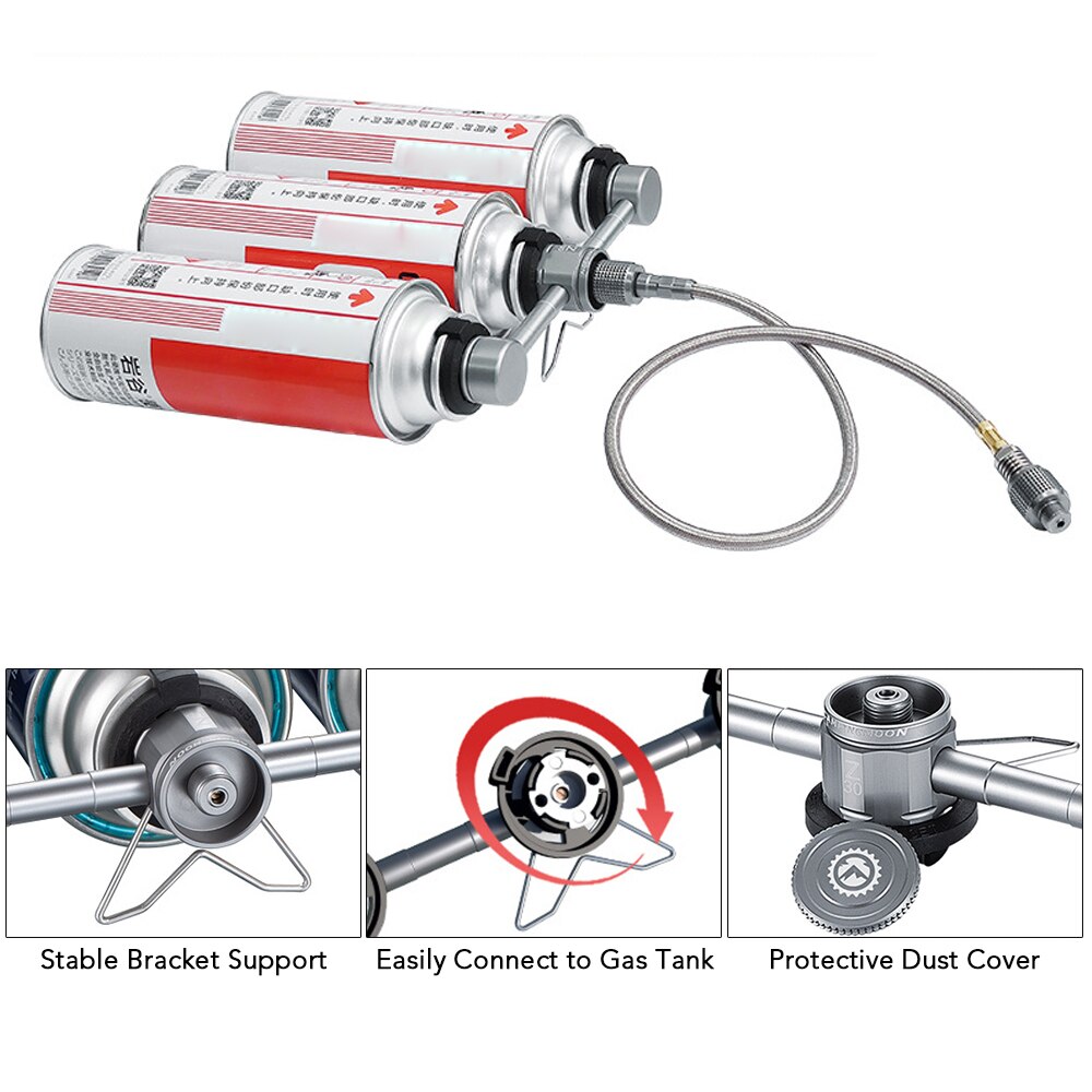 Adattatore butano 3 In 1 CAMPINGMOON con staffa stabile adattatore per conversione testa cartuccia Gas ugello tipo bottiglia convertitore butano