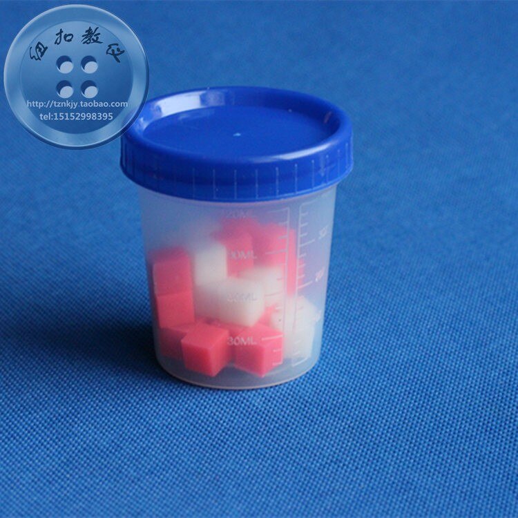2 colores 30 Uds Cm cubos pequeños de plástico sólido longitud lateral 1cm herramientas de aprendizaje de matemáticas primarias con botella de medición