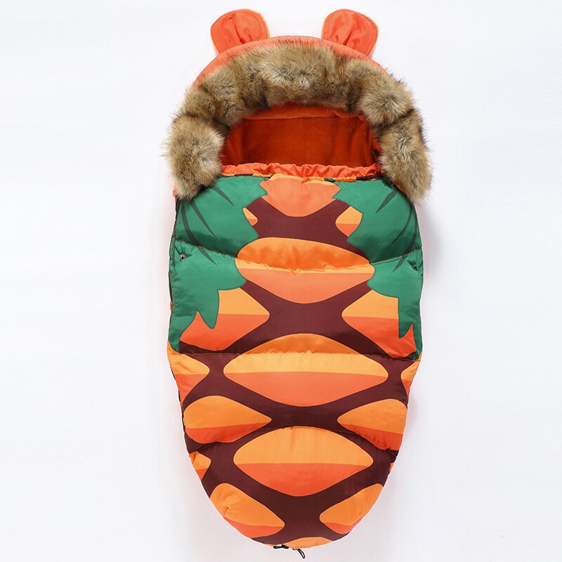 Baby Sleeping Bag Super Thick Winter Baby Envelope In Stroller Footmuff Baby Sleep Sacks 24Month Newborn Sleeping Bag for Infant: Pineapple