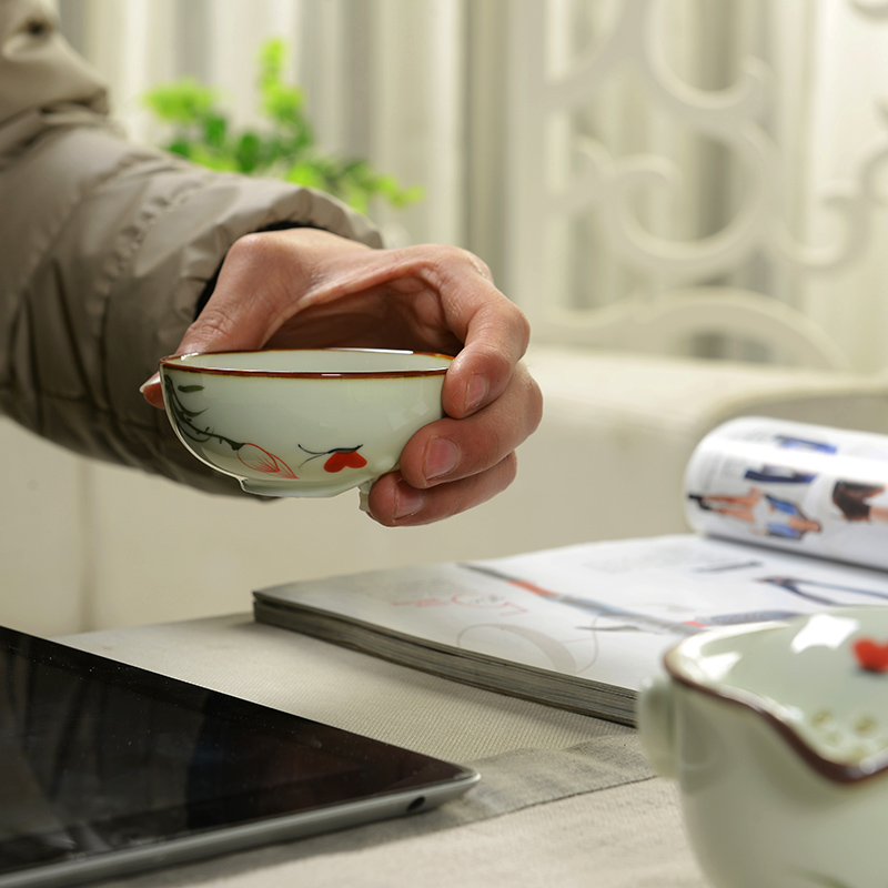 1 kande 1 kop gaiwan håndmalet porcelæn tekande te kop gaiwan rejse te sæt kungfu tesets quik kop tekop keramisk tekande