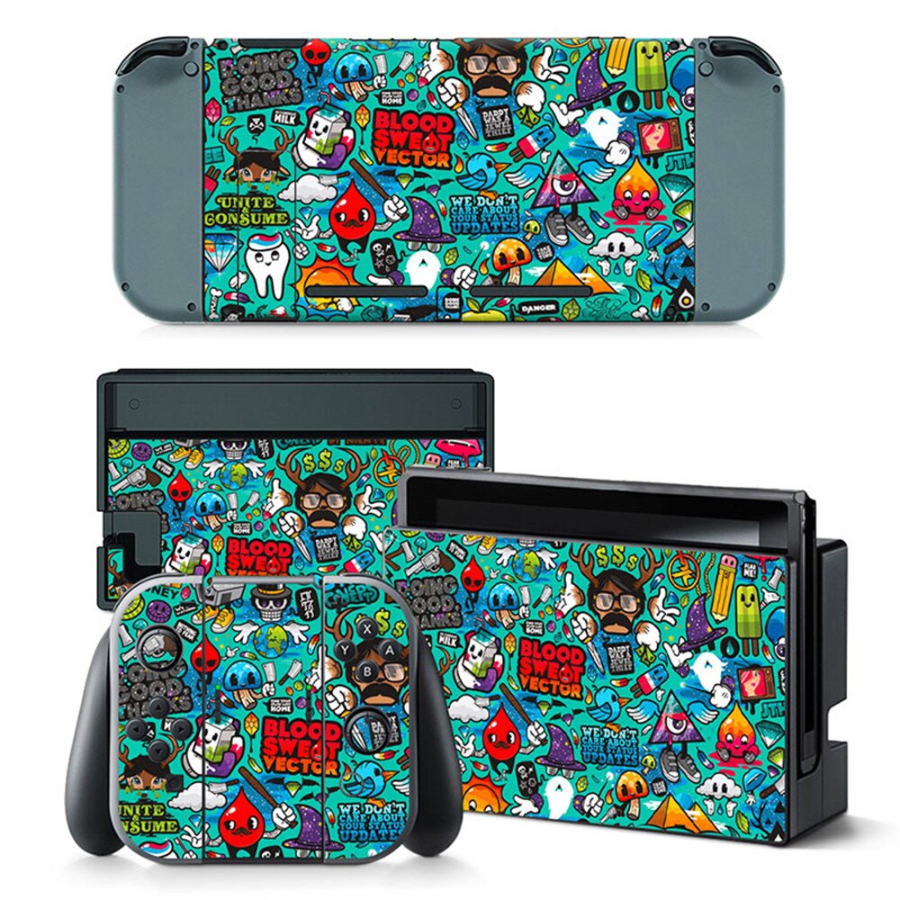 PVC Skins für Nintend Schalter Vinyl Haut Aufkleber Aufkleber Wrap für Nintendo Schalter Konsole Freude-Con Dock Haut: TN-switch-0146