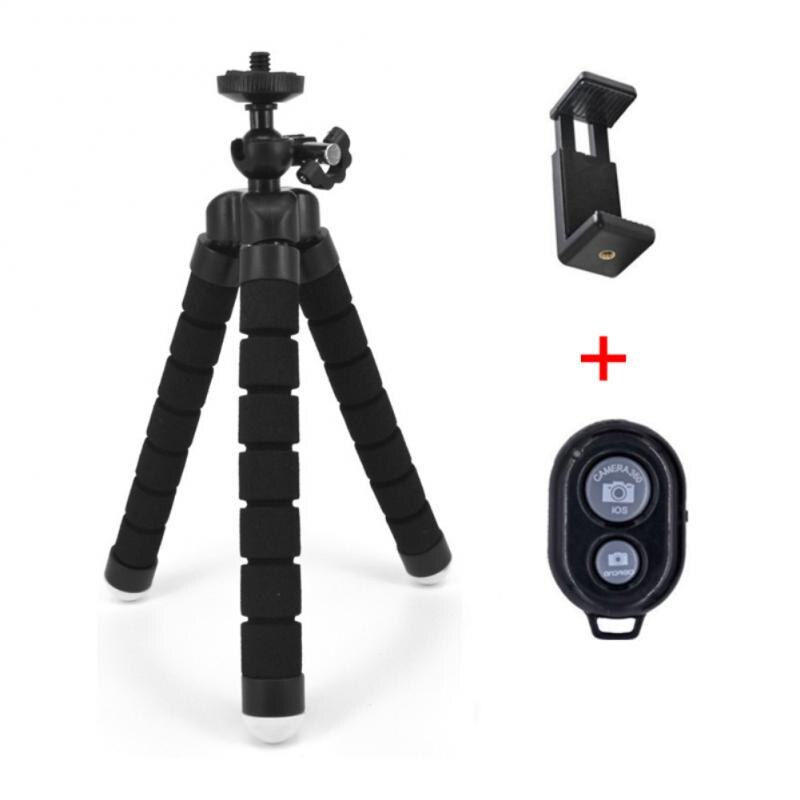 Flexible Sponge Octopus Mini Tripod With Bluetooth Remote Shutter For IPhone Mini Camera Tripod Phone Holder Stand