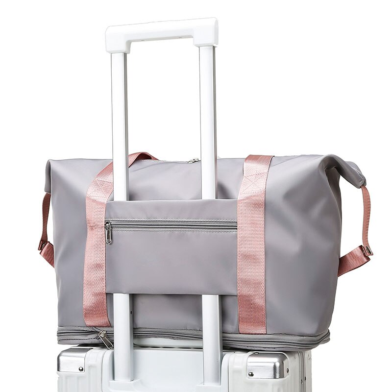 Large capacity foldable travel bag for women, multi-functional waterproof duffle bag, unisex sports gym handbag, storage tote bag