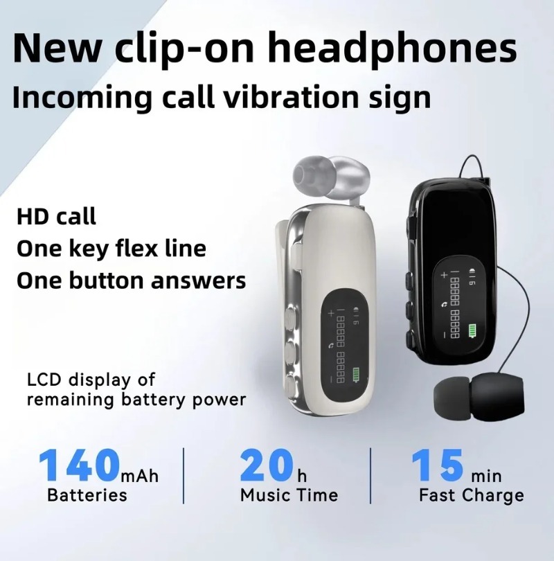 Auriculares inalámbricos Bluetooth K75 con cancelación de ruido, batería ultralarga, número de llamada, auriculares de voz, manos libres con cable