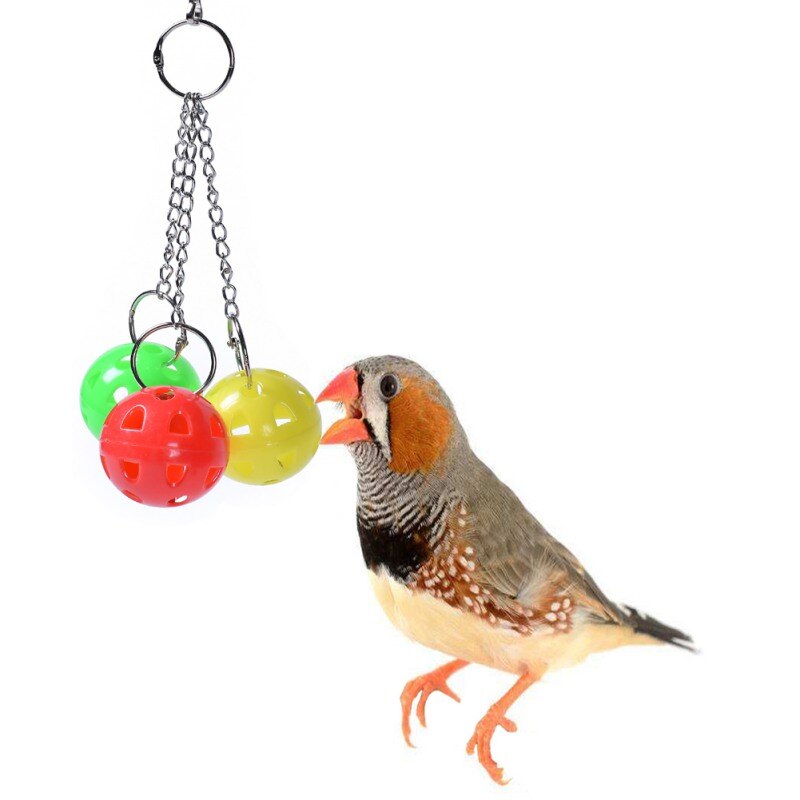 Kleurrijke Bal Papegaai Parkiet Bite Klimmen Spelen Opknoping Speelgoed Huisdier Kooi Met Duurzaam 3 Kettingen Vogel Kauwen Speelgoed