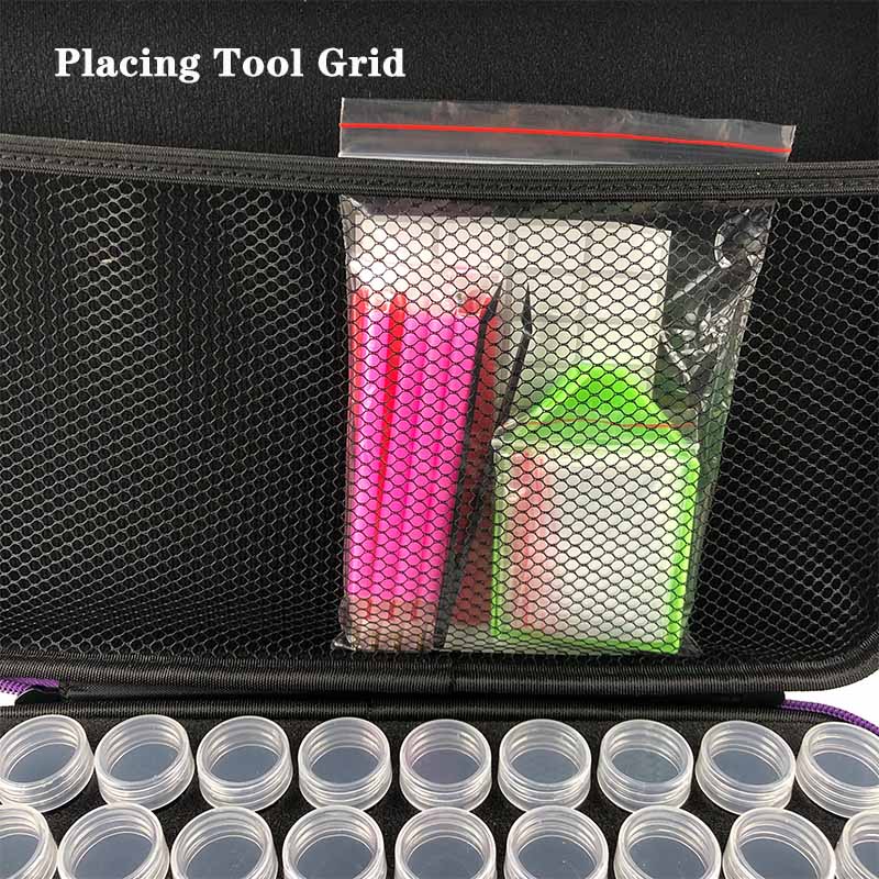Étui de transport pour accessoires de peinture au diamant, boîte de rangement pour 60 bouteilles, sac à main pour outils de peinture au diamant