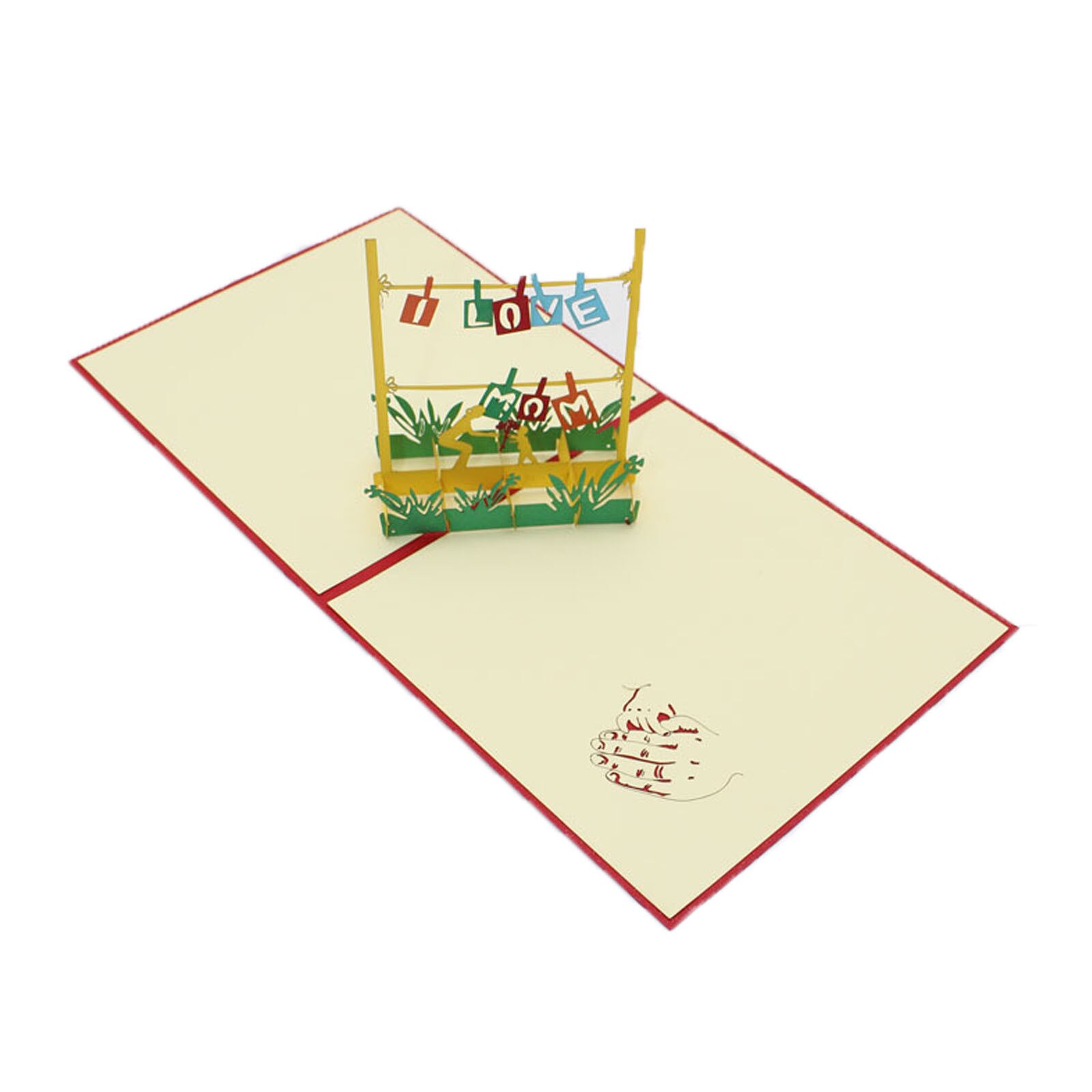 3D Mother's Day Card Handmade Paper Greeting Cards Decor Blessing Card for Mother Party Greeting Invitations Cards: C