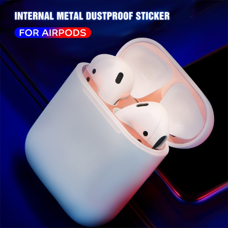 Voor Apple Airpods Box Folie Stof Bescherming Sticker Metalen Gemengde Materiaal Voor Airpods Stofdicht Innerlijke Cover Patch Accessoires