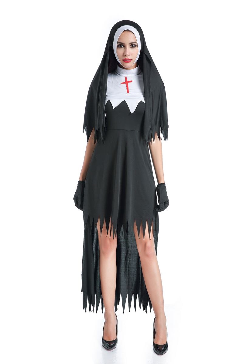 Kvinders plus size frygtelige nonnekostume