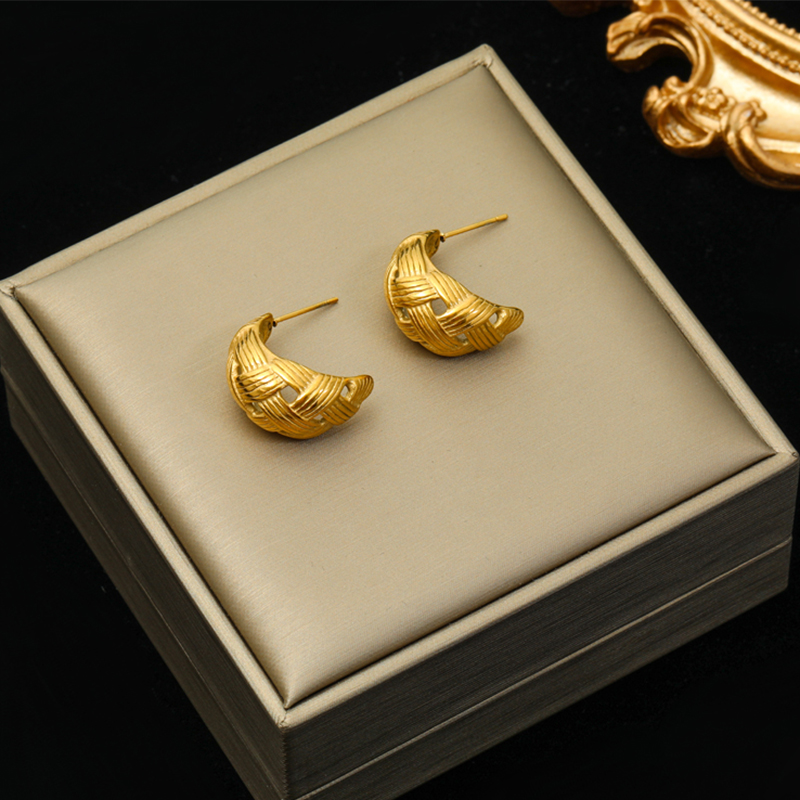 EILIECK-pendientes de acero inoxidable 316L para mujer y niña, aretes giratorios geométricos de Color dorado, joyería para la oreja que no se decolora, para , BAKьги: Color oro puro