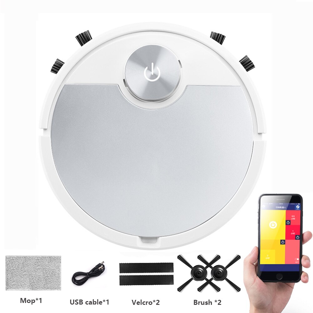Smart Robot Vacuum Cleaner Mobile Phone APP Remote Control Automatic vaccum cleaner for Home Dust Removal cleaning Sweeper: Space silver