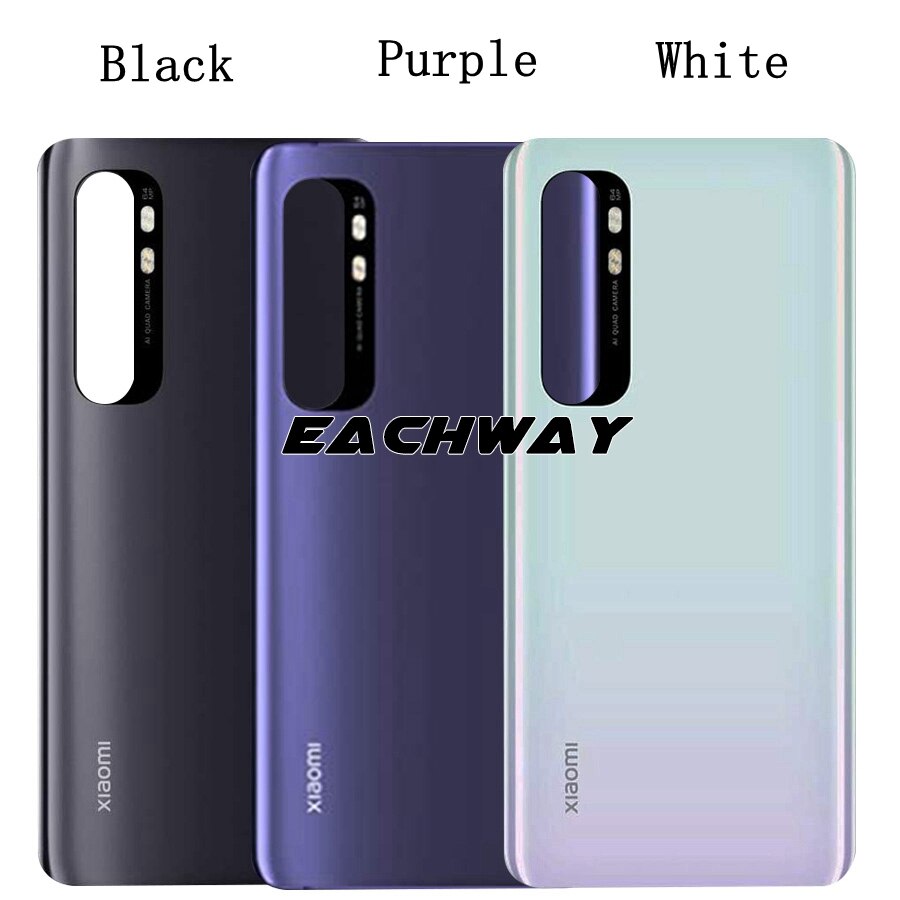 Zwart Nieuw Voor Xiaomi Mi Note 10 Lite Back Battery Cover Achter Glas Behuizing Deur Case Voor Xiaomi Note10 Lite terug Glas Panel