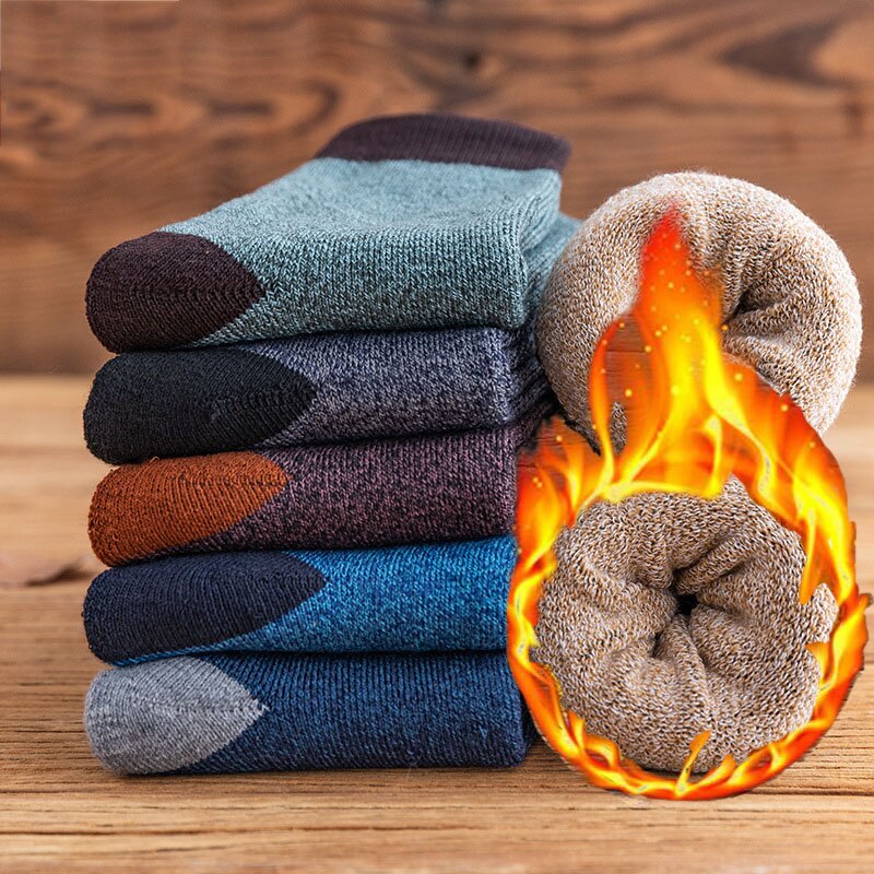 6Pairs Winter Wamer Women Thicken Thermal Wool Cashmere Snow Socks Seamless Terry Boots Floor Sleeping Socks for Mens: NZ10-6se