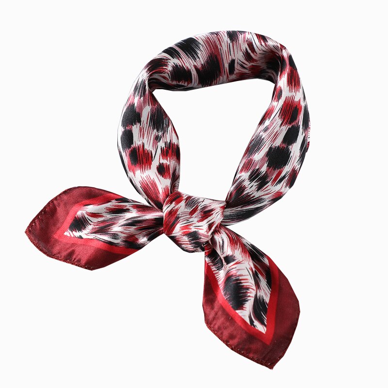 50*50 multifunctionele zijden sjaals dames bedrukte sjaals haarelastiek bloemen luipaard gestreept lint hoofddeksel retro halsdoek