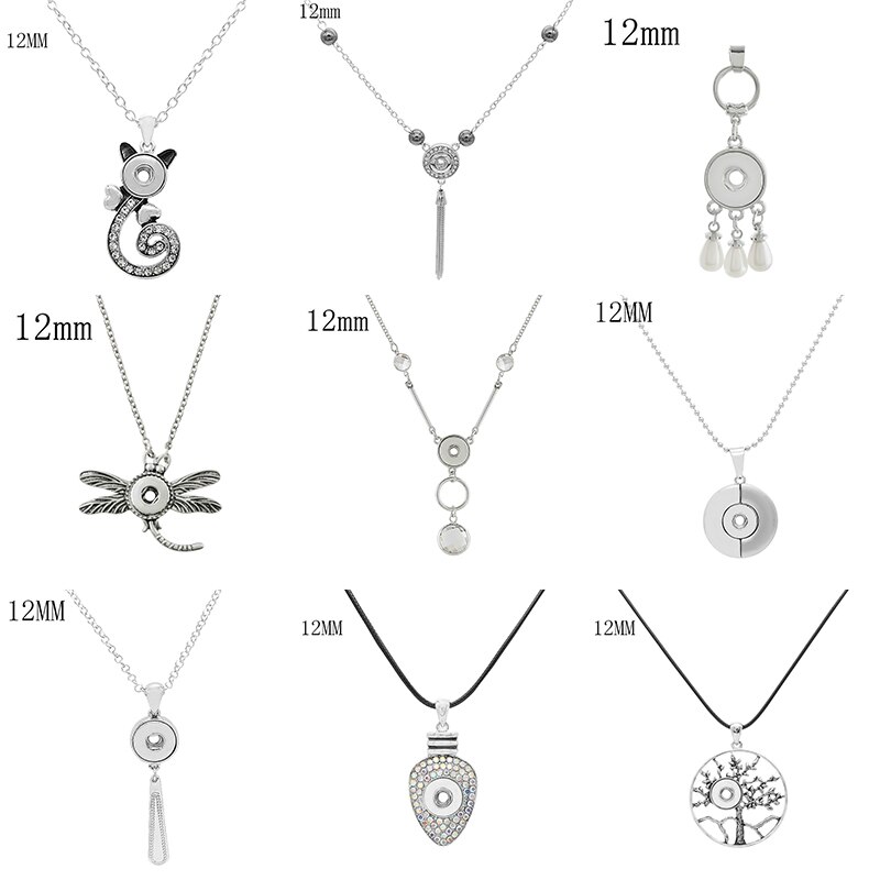 Collana con bottone a pressione 12mm gioielli fai da te KD3214