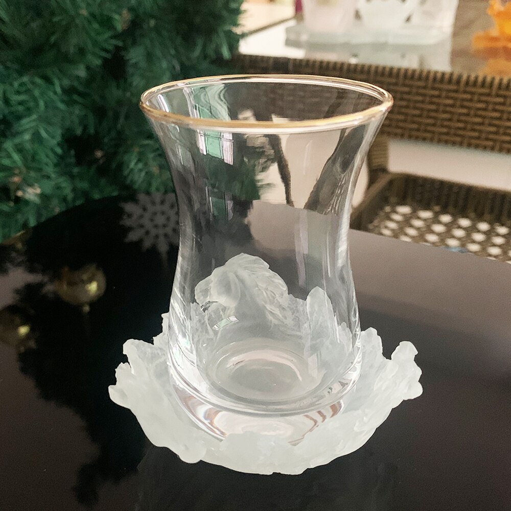 Arabische Koffie Mokken Thee Beker Set Luxe Glazen Kopjes Met Schotel Theekopjes Drinkware Voor Party Thuis Valentine Moslim Ramadan Decoratio