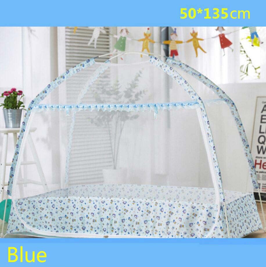 Mosquitera portátil para cuna de bebé, yurta mongola, carpa antimosquitos, dosel para recién nacido: Blue-XXBB-50x135cm
