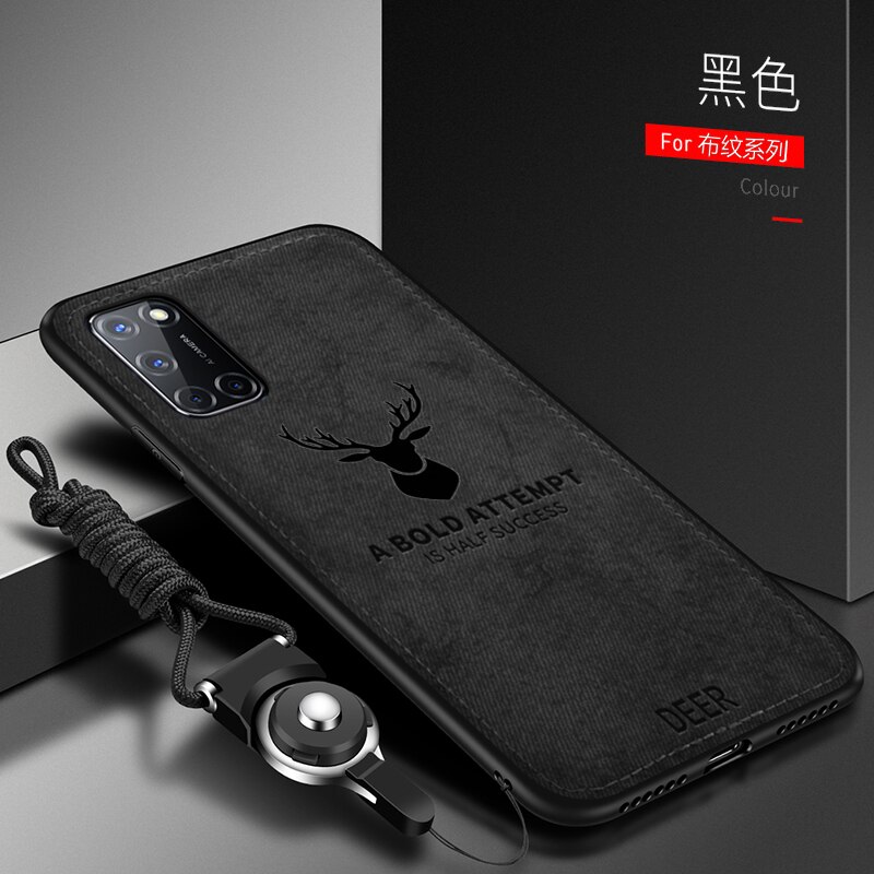 Pour OnePlus 8T étui de luxe en Silicone souple + tissu dur cerf chat housse de protection arrière pour one plus 8t oneplus 8T 1 + 8T coque: black