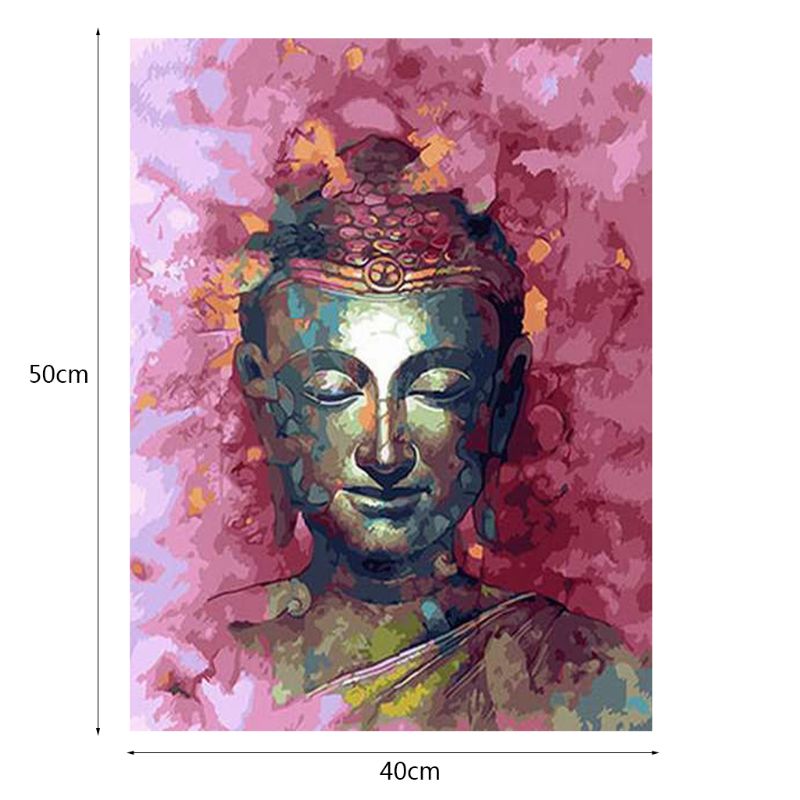 Buddha statue Paint by Number Kits 16 x 20 inch Canvas DIY O il Painting for Kids, Students, Adults Beginner