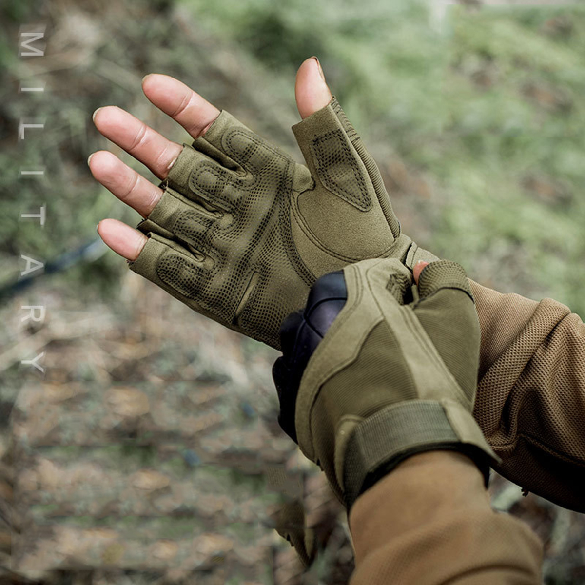 Halbfinger-Motorradhandschuhe, Schutz für Herren, fingerloser Schutz, Radfahrer, Moto-Cross, Reiten, Radfahren, Motorradfahrer, Sommer Ich bin Freien