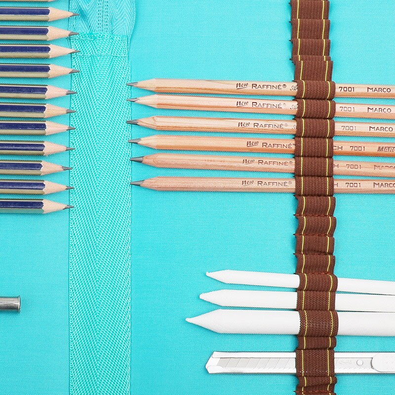 Estuche de tela para lápices de 36, 48 y 72 agujeros, estuche de tela para lápices, bolsa de lápices de Color sólido con cremallera, estuche de bolígrafo para bocetos, escolares para estudiantes