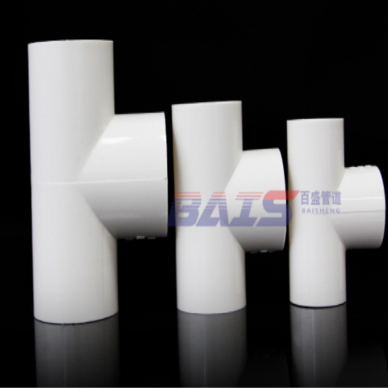 white PVC Pipe Fittings 3 tri clamp 3 water fittings inner diameter 20 25 32 40 50 63 75 MM Three way pipe fitting tee 5PCS/LOT
