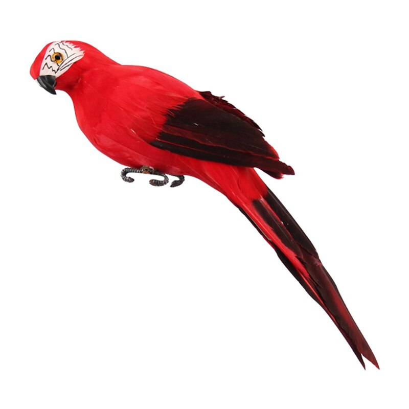 Garden Simulation Gardening Decorative Bird Garden Craftwork Decoration Parrot Emulational parrot For Show Window: Red