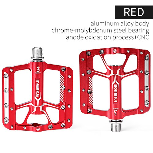 Inbike Mountainbike Pedalen Ultralight Verzegelde Lagers Mtb Pedalen Aluminium Fiets Pedalen Platte Bmx Fietsen Accessoires: Rood