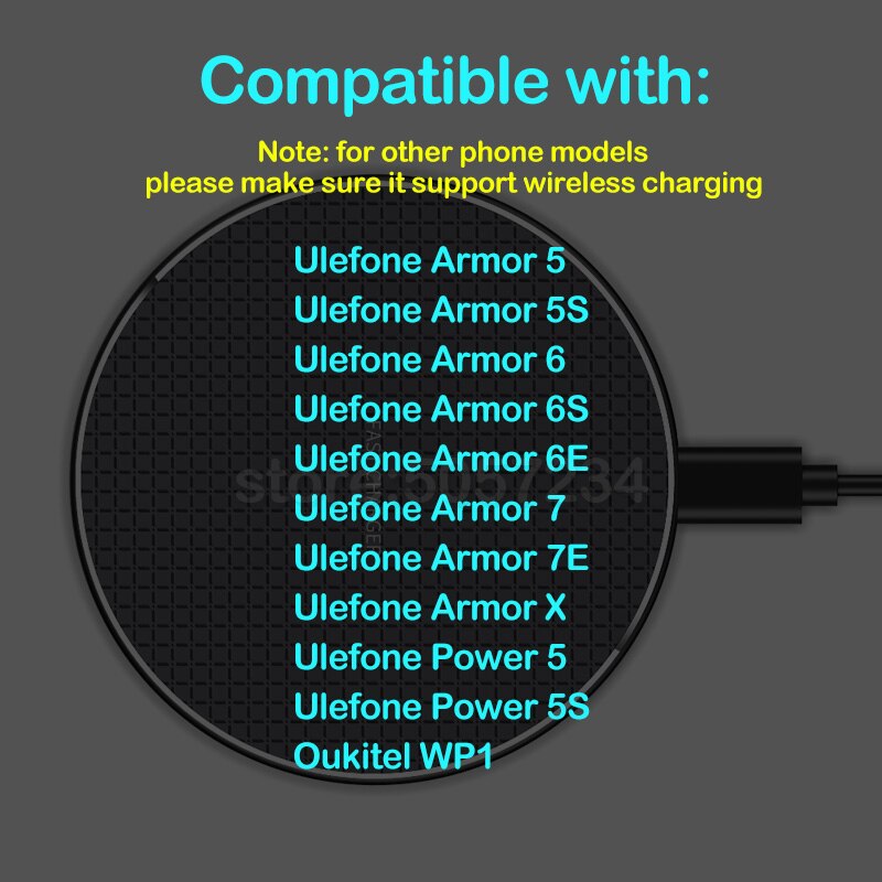 10W Qi Fast Car&Desk Wireless Charging for Ulefone Armor 5 5S 6 6S 6E 7 7E X Power 5 5S Oukitel WP1 Phone Wireless Car Charger