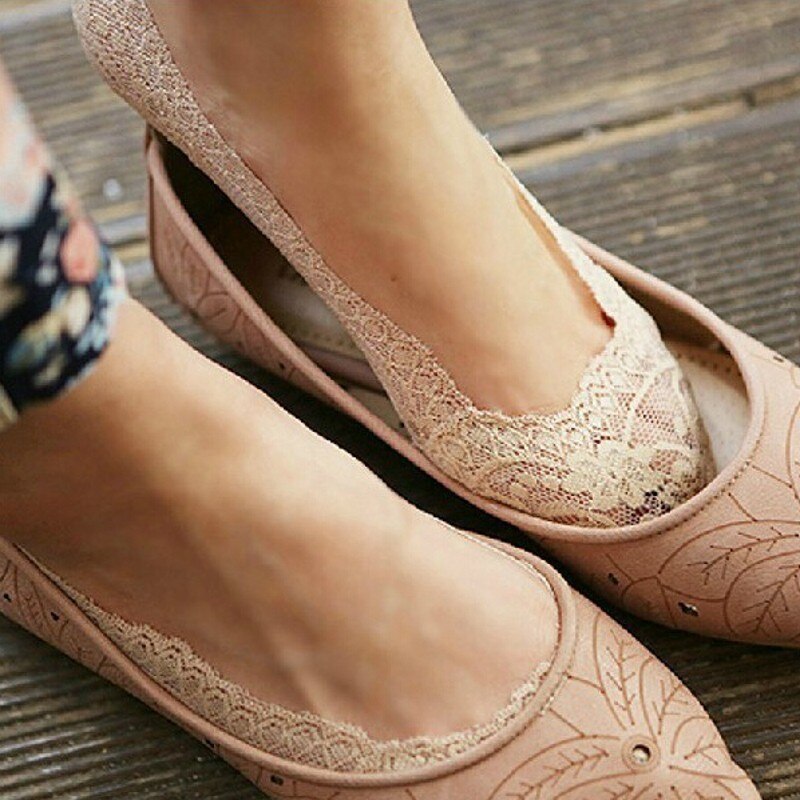 1 paar dames yogasokken katoenen kant enkelsokken lage prijs laag uitgesneden stippen sokken vrouwelijke onzichtbare antislip sokken slippers