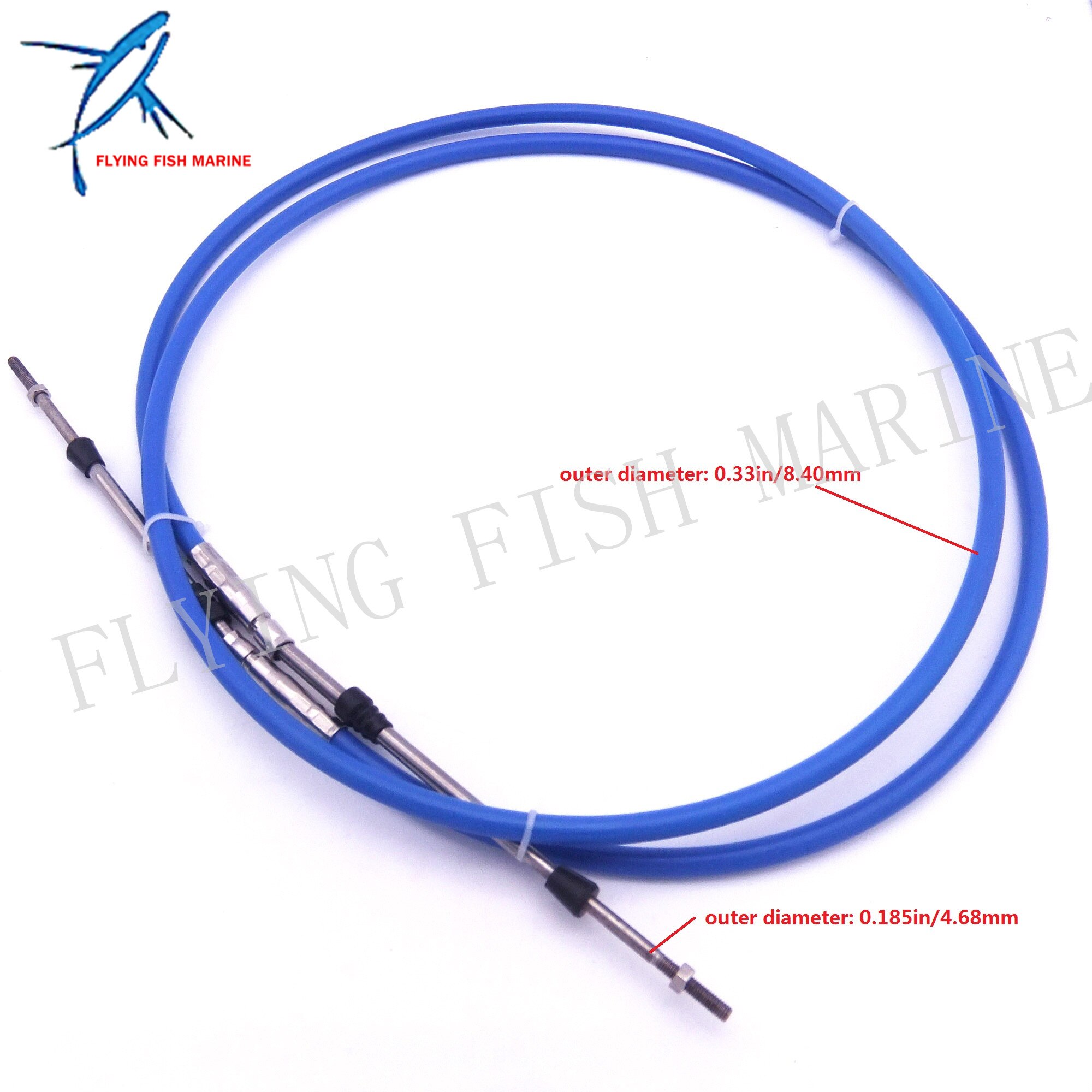 Boat Motor Steering System Outboard Engine ABA-CABLE-10-GY Remote Control Throttle Shift Cable 10ft for Yamaha 3.048m Blue