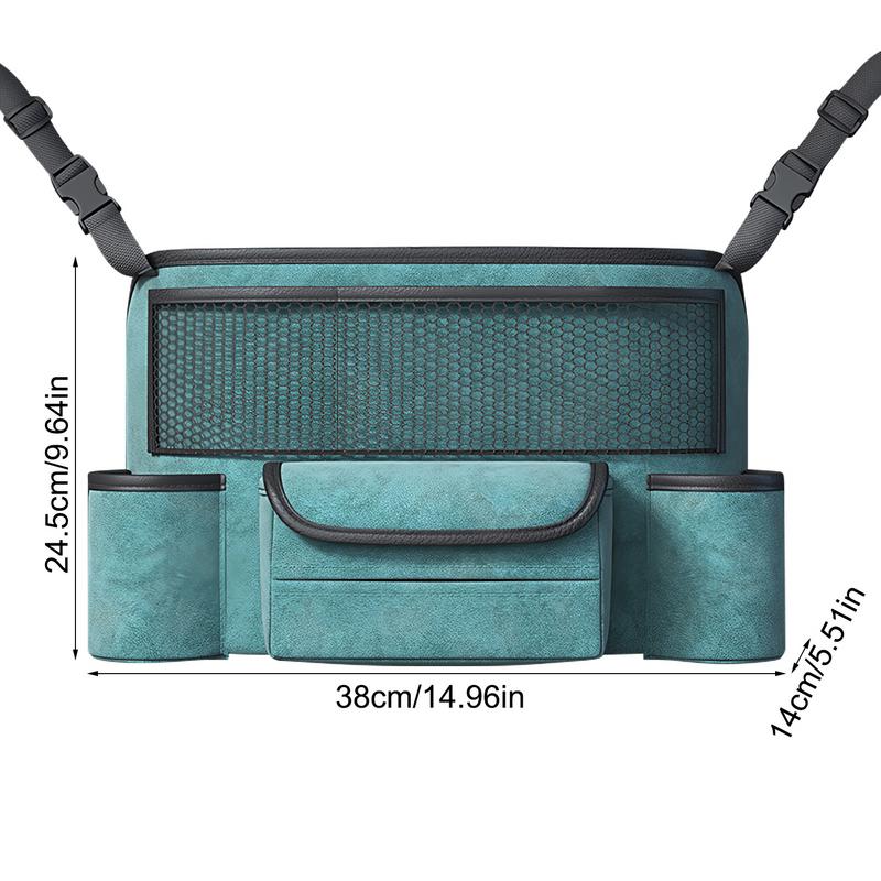 Rücksitz-Aufbewahrungstasche, Auto-Rücksitztasche, großes FassungsvermöGen, Auto-Rücksitztasche, verstellbare Beifahrersitztasche, sicher mit seitlichen Riemen