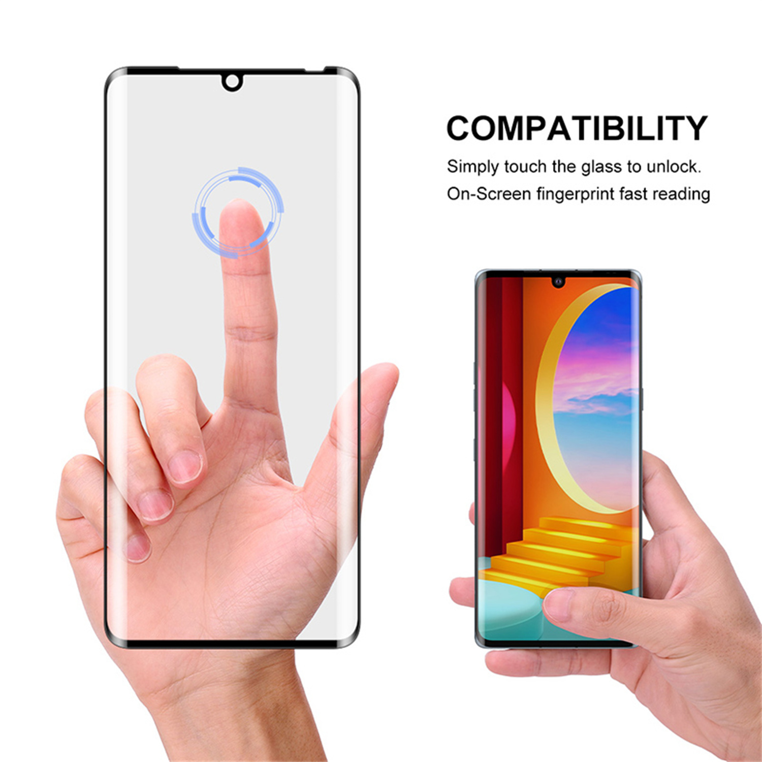 Protecteur d'écran pour LG Velvet / LG G9 LM-G900N LM-G900EM LG Wing 5G, 4 pièces, verre trempé incurvé