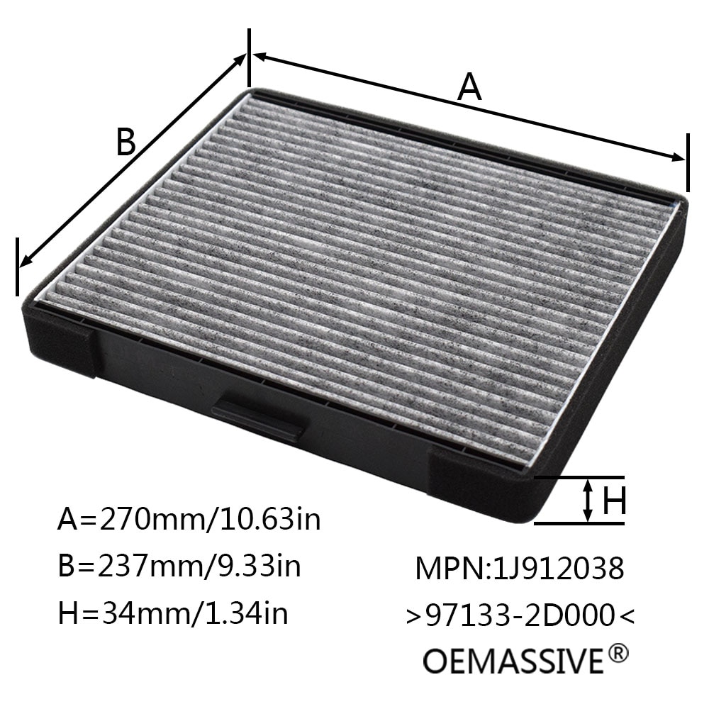 Car Cabin Air Filter 97133-2D000 For Hyundai Tiburon Coupe Elantra Lavita Matrix 2001 2002 2003 2004 2005 2006 2007