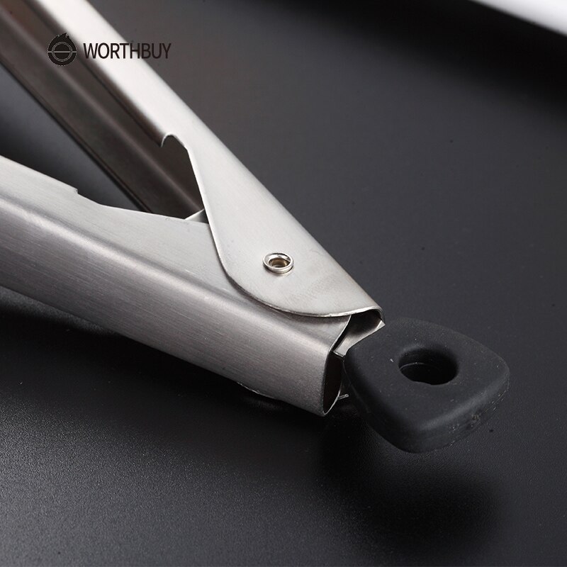 WORTHBUY-Pinzas para comida de acero inoxidable 304, pinza de cocina para barbacoa, utensilios de cocina, sartén antideslizante para ensalada, pinzas para servir, accesorios para cocina