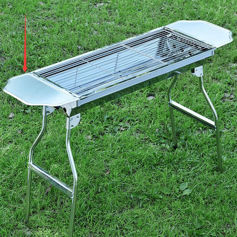Rostfritt stål grillgrill lätt att installera aluminiumlegering lagringskort grilltillbehör material bord lagringskort